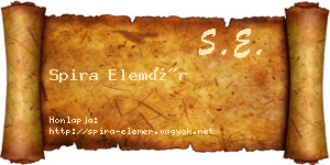 Spira Elemér névjegykártya